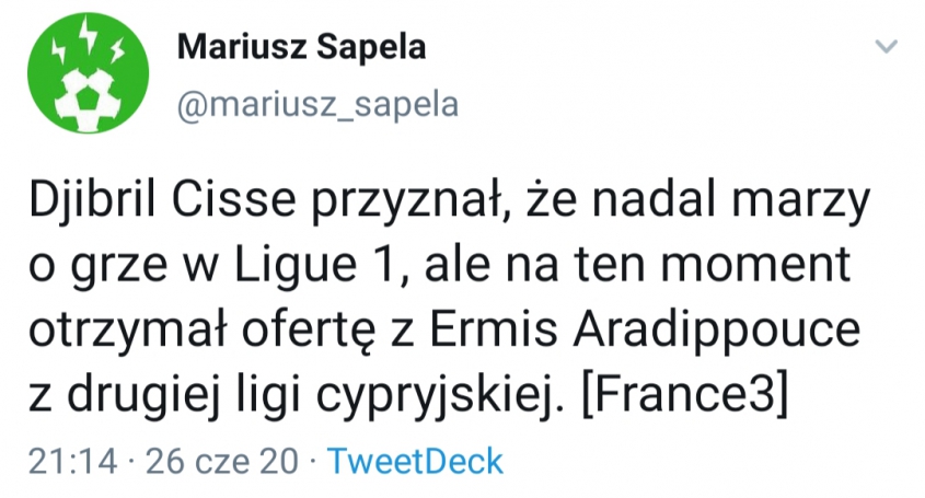 JEDYNA OFERTA, jaką otrzymał Djibril Cisse